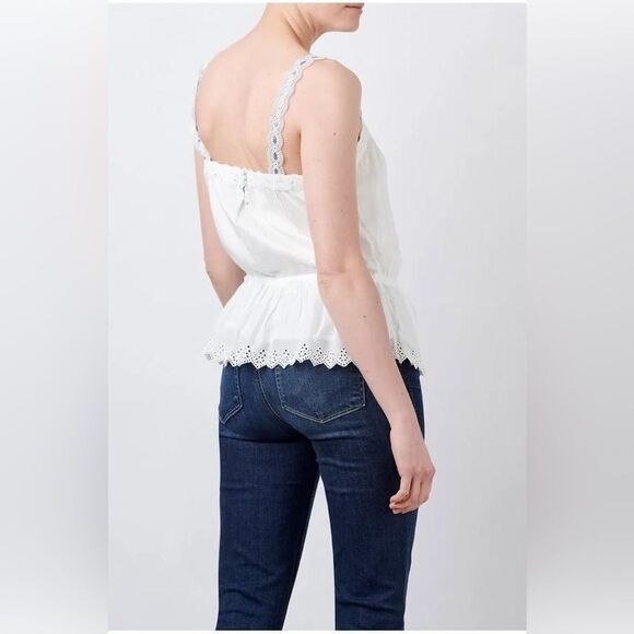 Paige NWT Zherra Eyelet Ribbon Strap Cami in White Size Large - Picture 6 of 11